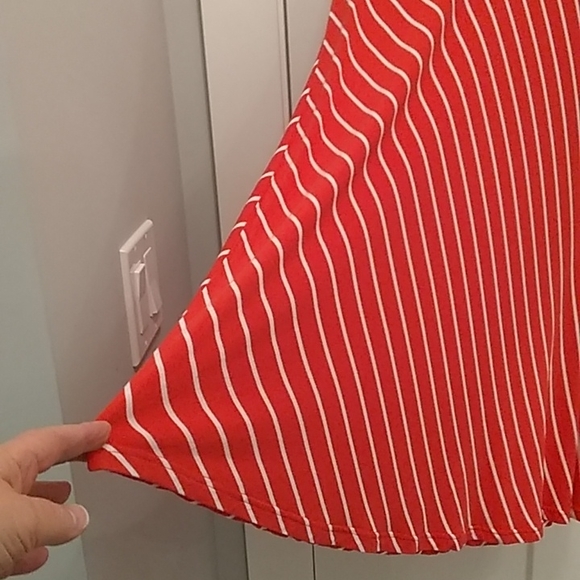 V-Neck A Line Tunic Orange/White size 2X - Picture 3 of 9